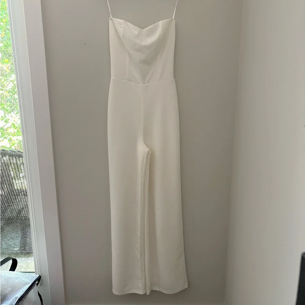 Lulu's Chic White Strapless Jumpsuit - Picture 4 of 7
